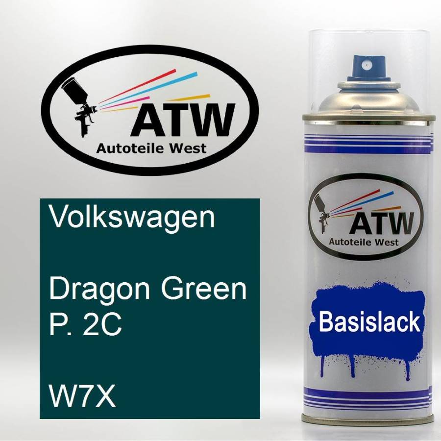 Volkswagen, Dragon Green P. 2C, W7X: 400ml Sprühdose, von ATW Autoteile West.